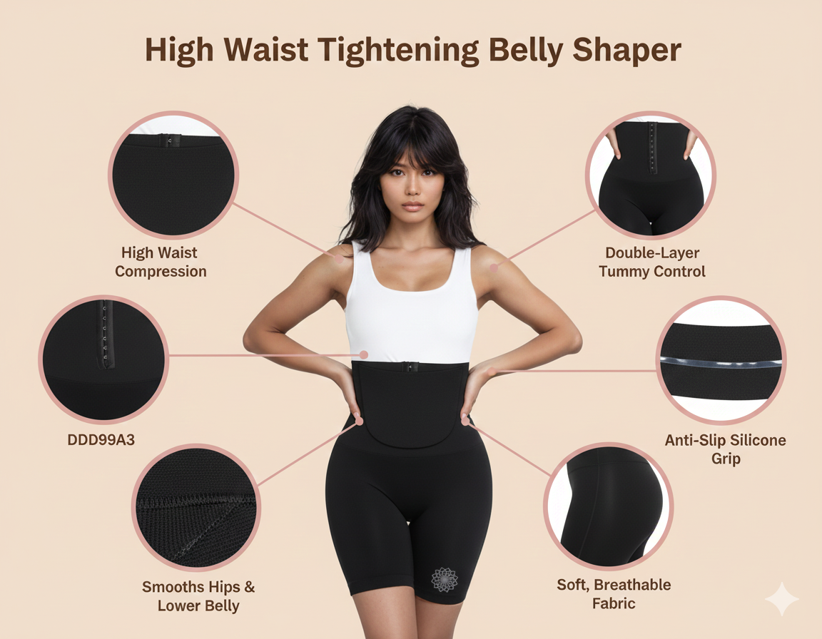 High Waist Tightening Belly Shaper – Tummy Control Shorts